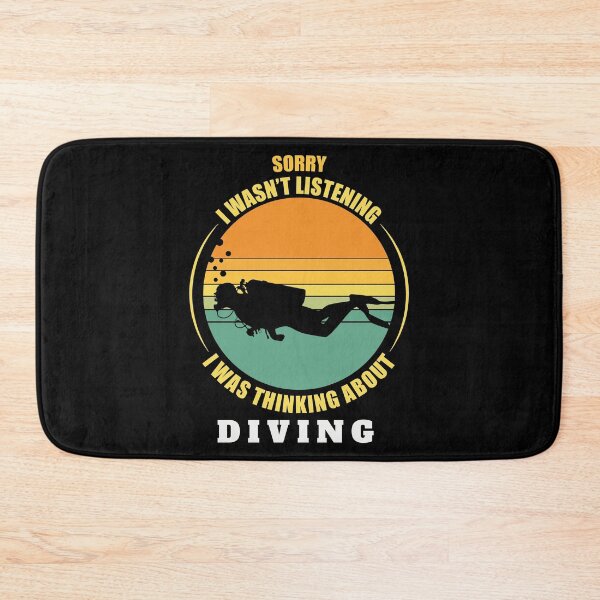 Item preview, Diving Vintage Sunset Silhouette, I was thinking about Diving, Scuba Diver Gift  designed and sold by OdmiDesign.