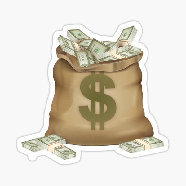 "Money Bag " Sticker by ITWork Redbubble