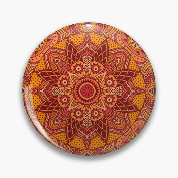 Item preview, Orange mandala tribal symbols ethnic spiritual tie dye yoga gangster pattern designed and sold by baligaia.