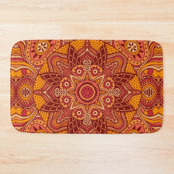 Item preview, Orange mandala tribal symbols ethnic spiritual tie dye yoga gangster pattern designed and sold by baligaia.