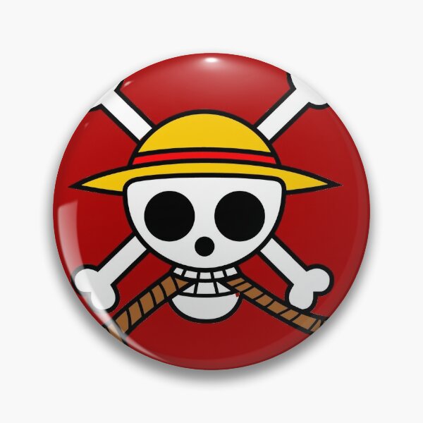 Pin Button Badge Ø25mm 1" One Piece Skull Logo Manga Japan Shōnen 