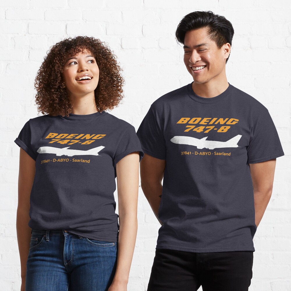 Boeing 747-8 37841 D-ABYO (White) Classic T-Shirt