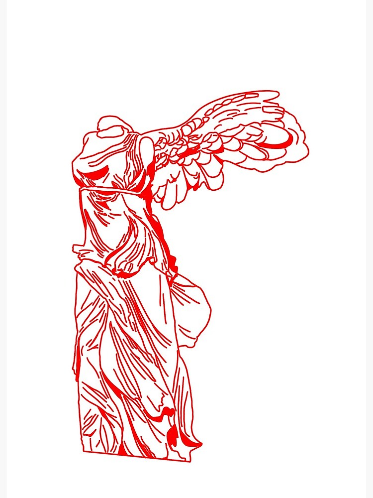 ik zal sterk zijn kern maak een foto Nike of Samothrace (Winged Victory) Outline" Art Board Print for Sale by  calligraphallee | Redbubble