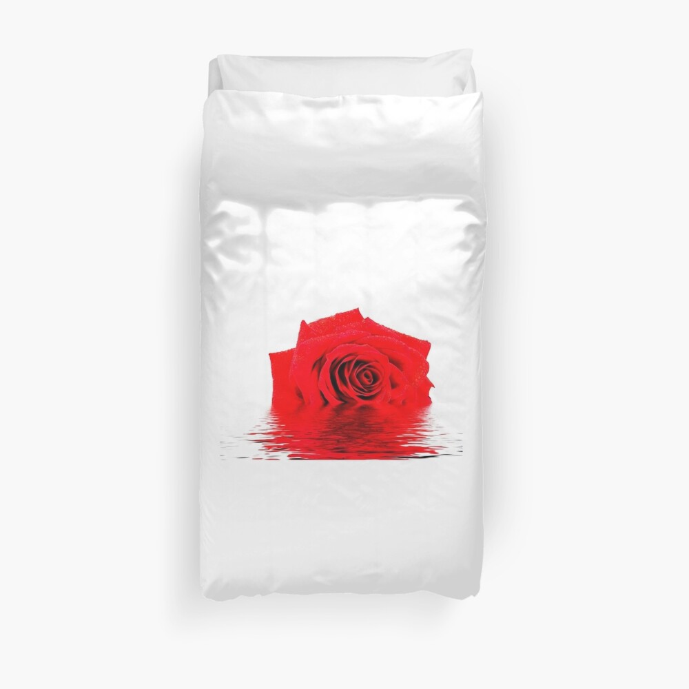 Red Rose Reflection Duvet Cover