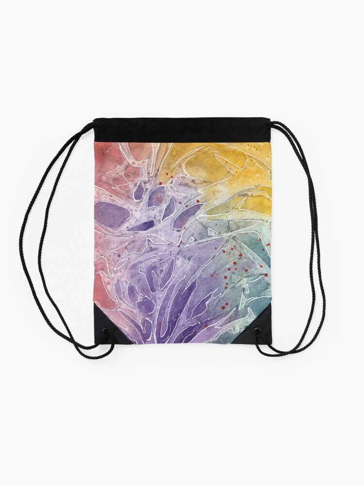 Thumbnail 2 of 3, Drawstring Bag, Organic abstract aquarel 13 designed and sold by Rudi-Bloes.