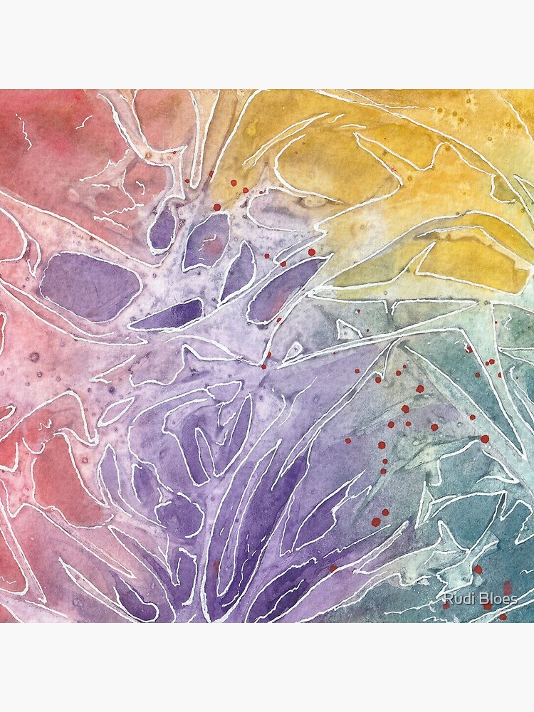 Thumbnail 4 of 4, Pillow, Organic abstract aquarel 13 designed and sold by Rudi-Bloes.