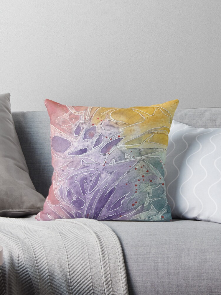 Thumbnail 1 of 4, Pillow, Organic abstract aquarel 13 designed and sold by Rudi-Bloes.