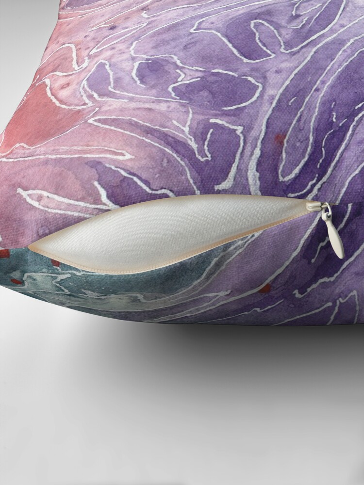 Thumbnail 2 of 4, Pillow, Organic abstract aquarel 13 designed and sold by Rudi-Bloes.