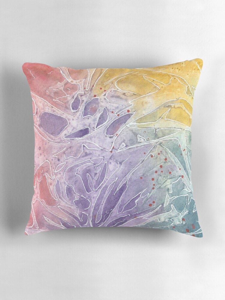 Thumbnail 3 of 4, Pillow, Organic abstract aquarel 13 designed and sold by Rudi-Bloes.