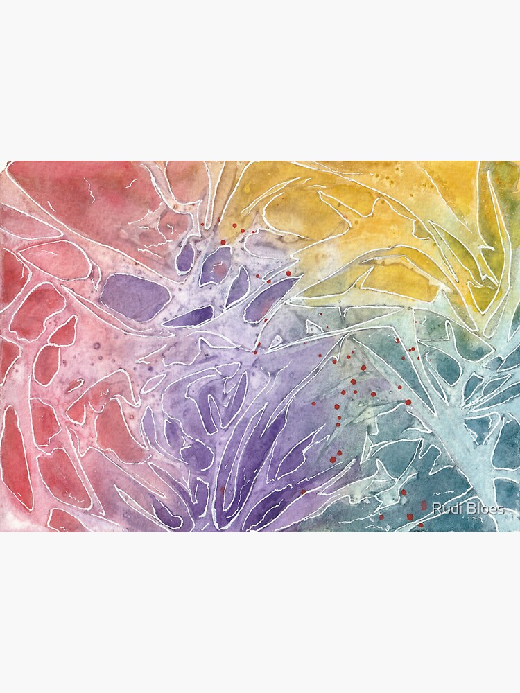 Thumbnail 4 of 4, Sticker, Organic abstract aquarel 13 designed and sold by Rudi-Bloes.