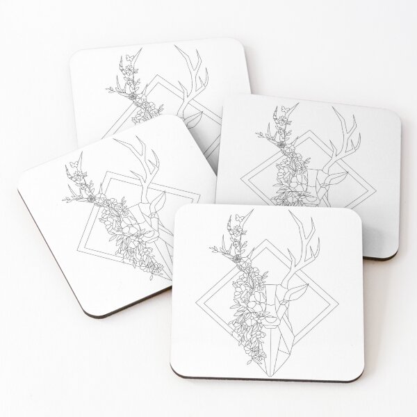 Item preview, Floral Geometric Buck designed and sold by ForestMystique.