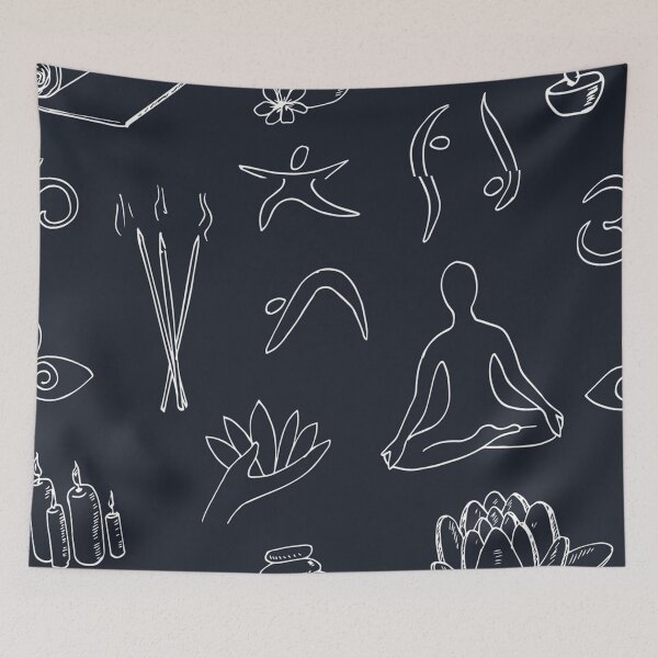 Item preview, Yoga doodle line art pattern beyond gangster yoga life  designed and sold by baligaia.