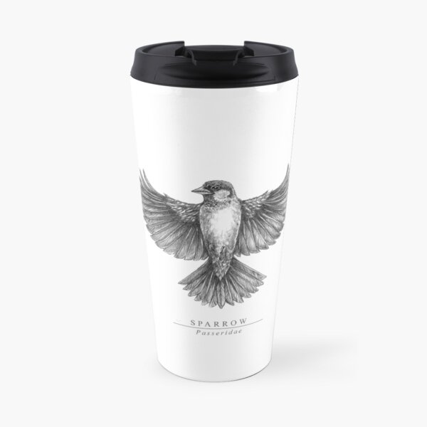 Sparrow Spreading Wings Travel Mug