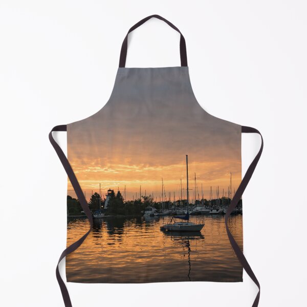 Item preview, Silky Sunrays Sailboat - a Gorgeous Sunrise at a Marina designed and sold by Georgia Mizuleva.