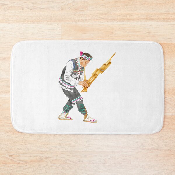 Item preview, Watercolor Illustration of a Chinese minority male in costume playing the lusheng | 侗族芦笙音乐 designed and sold by iswenyi.