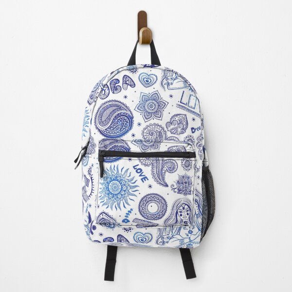Item preview, Yoga symbols line art pattern beyond gangster yoga life doodle art blueish grey and white designed and sold by baligaia.