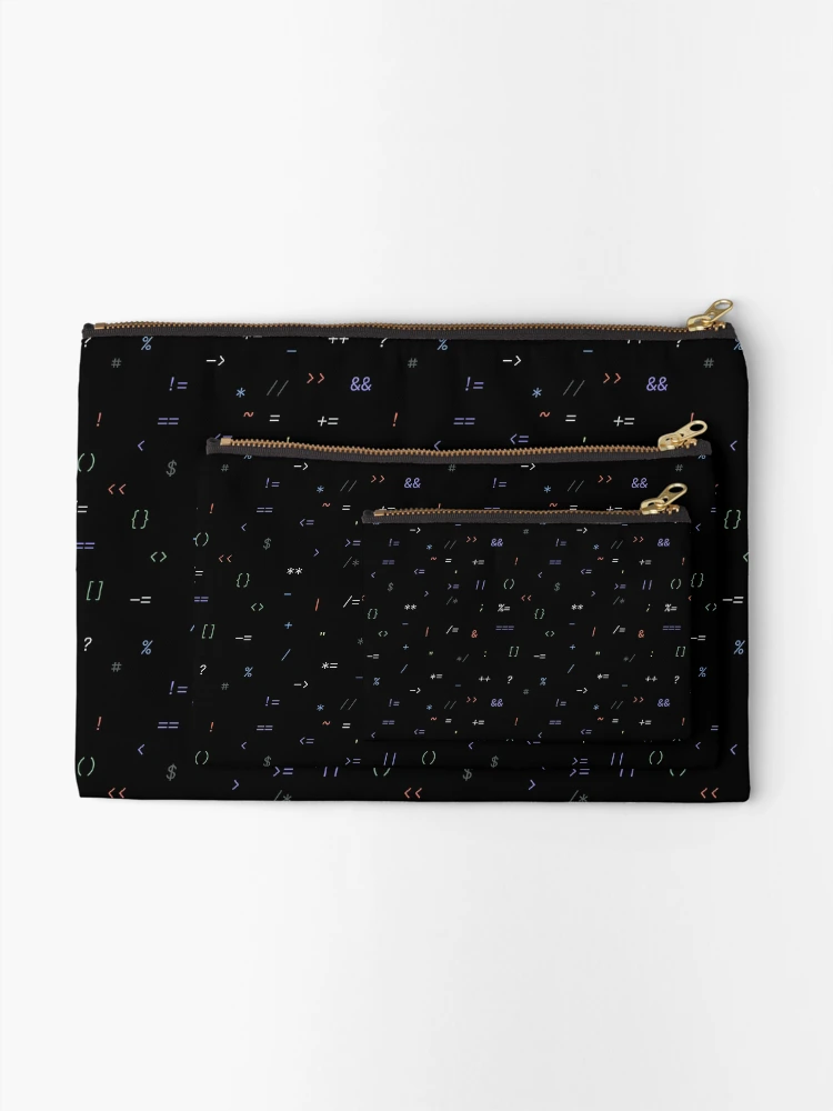 Thumbnail 2 of 4, Zipper Pouch, Coding Pattern - Colorful designed and sold by Mechashadow.