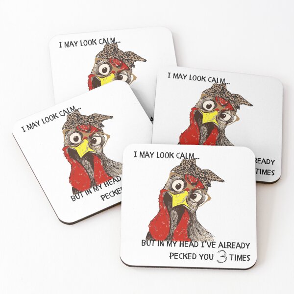 Item preview, Crazy Chicken I May Look Calm But In My Head I've Already Pecked You 3 Times - Black designed and sold by RedeemedDesigns.