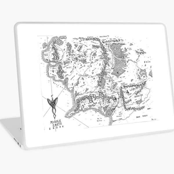 Fantasy Map Middle -earth Laptop Skin