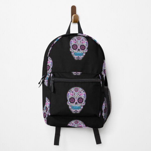 Item preview, Neon Mexican Sugar Skull in Blue and Purple designed and sold by SimplePickUps.