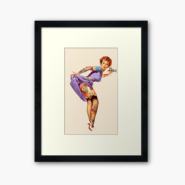 Redhead Pin-up Framed Art Print
