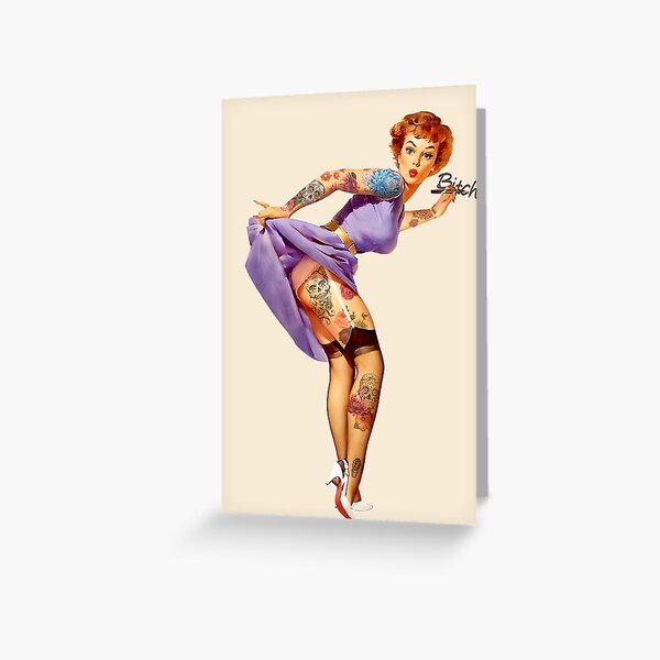 Redhead Pin-up Greeting Card