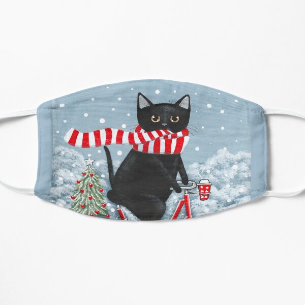 Balade en vélo d'hiver Black Cat Masque sans plis