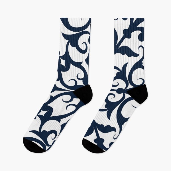 Item preview, Preppy Navy Blue Elegant Chic Vintage Damask Floral Pattern designed and sold by IamTrending.