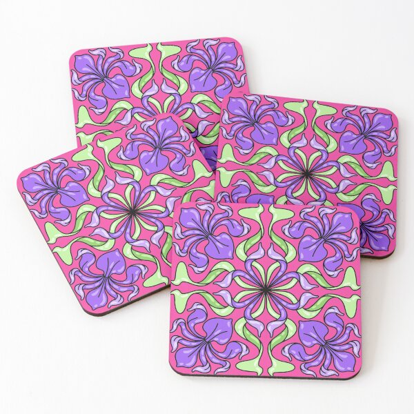 Item preview, Preppy Bohemian Girly Floral Purple Green Fuchsia Pink Flowers designed and sold by IamTrending.
