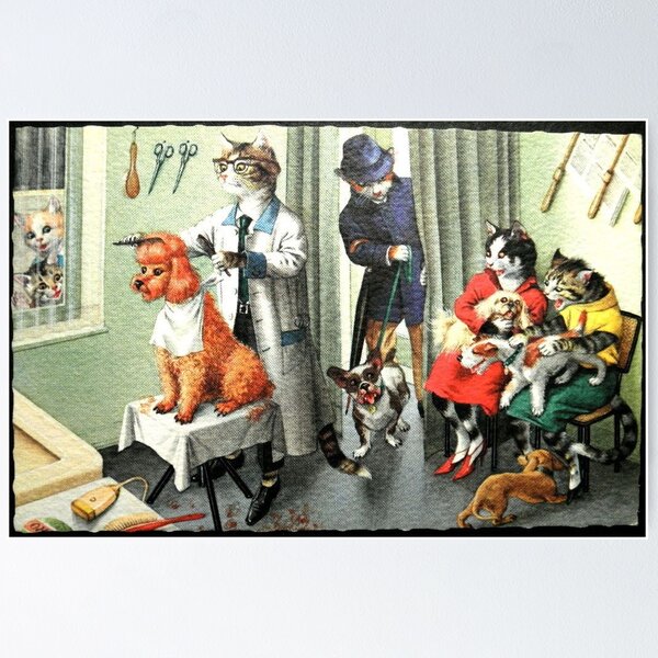 Item preview, Vintage dog cute photo Dachshund Dogs retro pet barber poodle cats designed and sold by Coolstuff4you71.