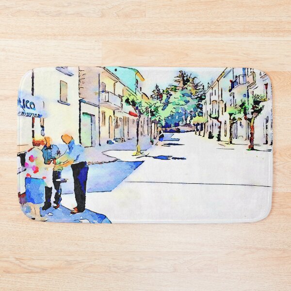 Item preview, Borrello: Greengrocer with glimpse of the road and buildings designed and sold by Giuseppe Cocco.