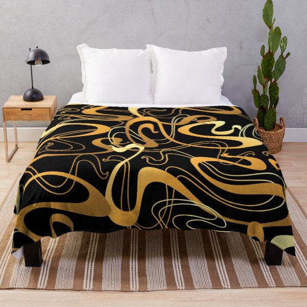 Item preview, Preppy Glam Fashion Black and Gold Swirls designed and sold by IamTrending.