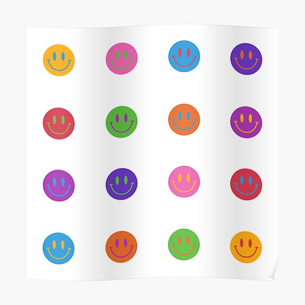 Colorful Smiley Faces Poster