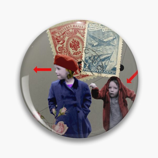 Item preview, Collage with Old Stamps, Roses and Two Girls designed and sold by KALEIDOSCOPE UK.