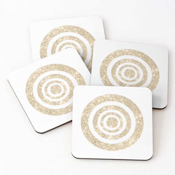 Item preview, Simple, sleek and stylish - party with round sparkly gold glitter target on fresh white designed and sold by Caroline Laursen.