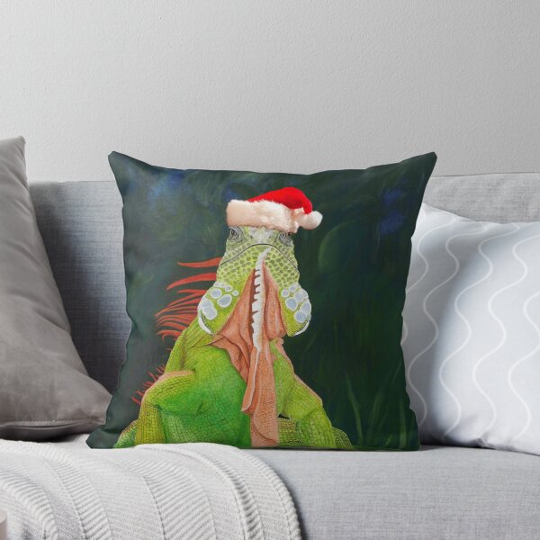 Item preview, Iguana in Santa Hat. Big Green Iguana Celebrates the Holidays Southern Style designed and sold by KarenZuk.
