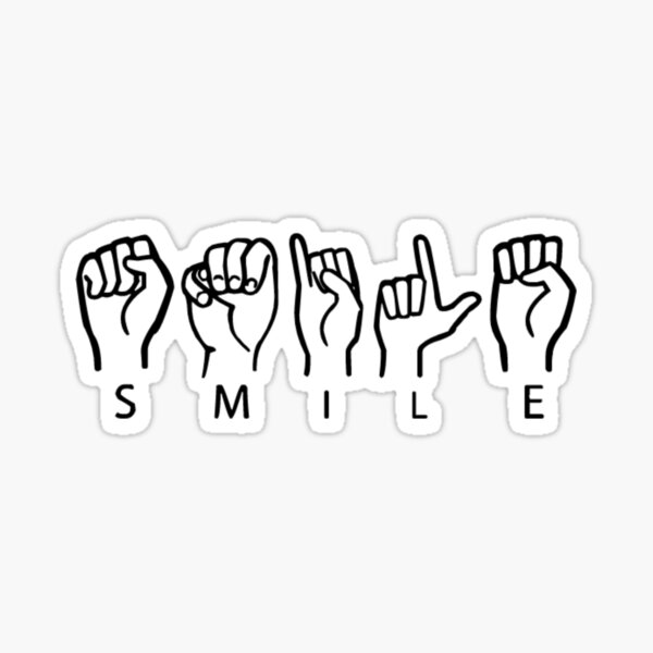 smile-american-sign-language-asl-sticker-for-sale-by-claraaurelia