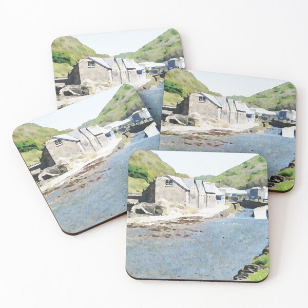 Item preview, Pueblo de Boscastle en Cornwall Inglaterra efecto acuarela designed and sold by Gerald Waters.