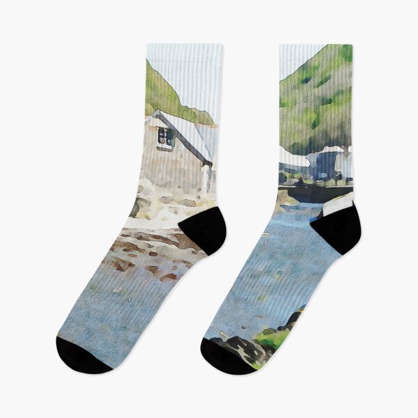 Item preview, Boscastle village in Cornwall England watercolour effect designed and sold by Gerald Waters.