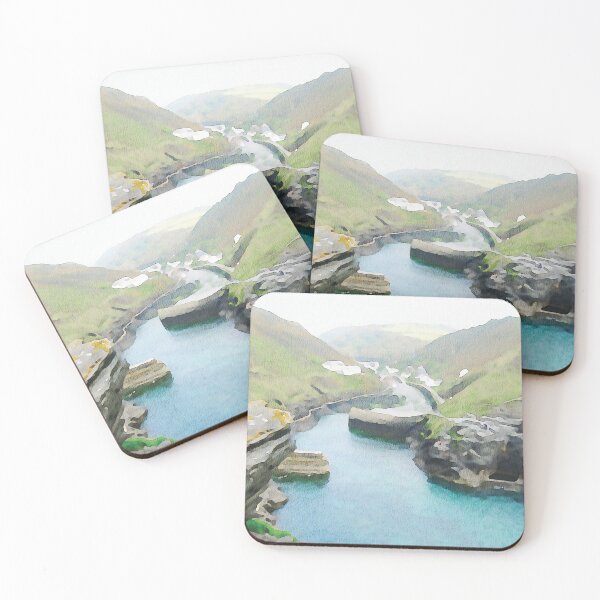 Item preview, Pueblo de Boscastle en Cornwall Inglaterra efecto acuarela designed and sold by Gerald Waters.