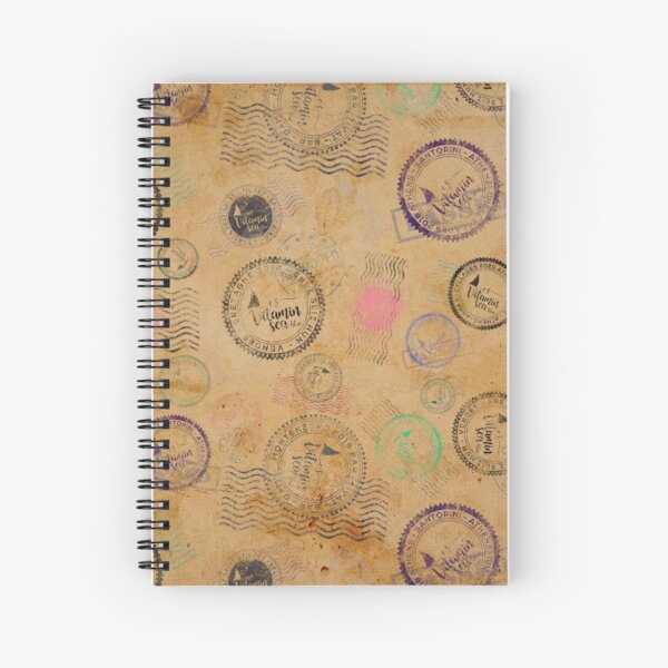 Stamps from previous adventures Spiral Notebook