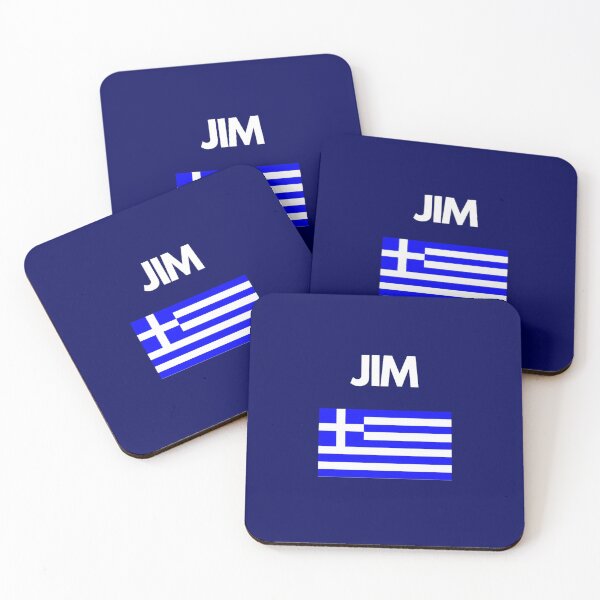 Item preview, Jim Greek Name with Greek Flag Design designed and sold by TheGreekGuy.