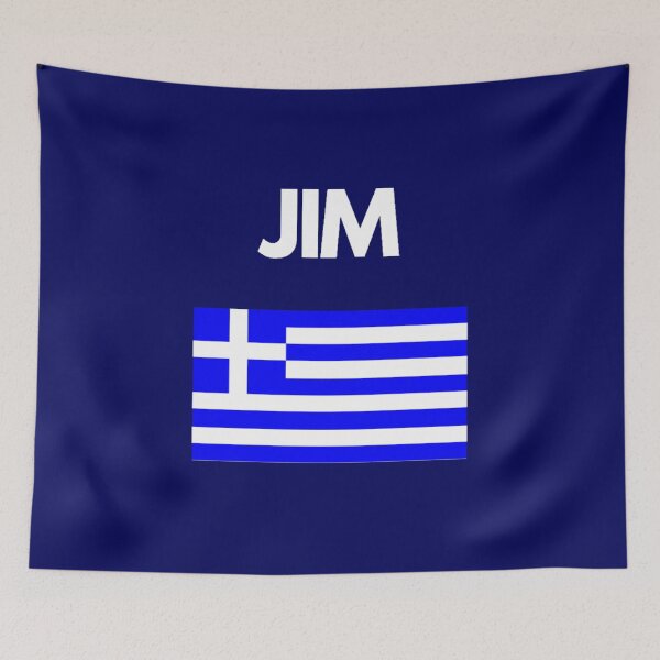 Item preview, Jim Greek Name with Greek Flag Design designed and sold by TheGreekGuy.