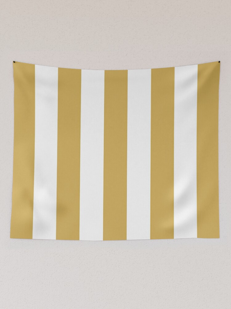 Medium GOLD and WHITE Vertical STRIPES Tapestry for Sale by