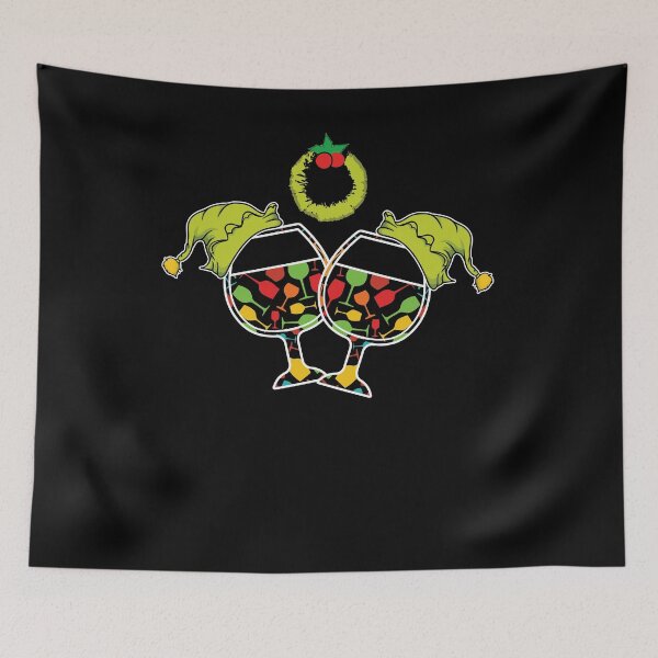 Item preview, Red Wine Glass Merry Christmas Drunkard Sober Tipsy Cellar designed and sold by shirti.