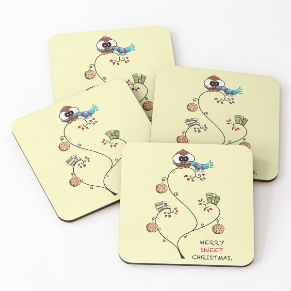 Item preview, cute bird, cute cookie tree, wishing a Merry Sweet Christmas designed and sold by Nicoartlines.