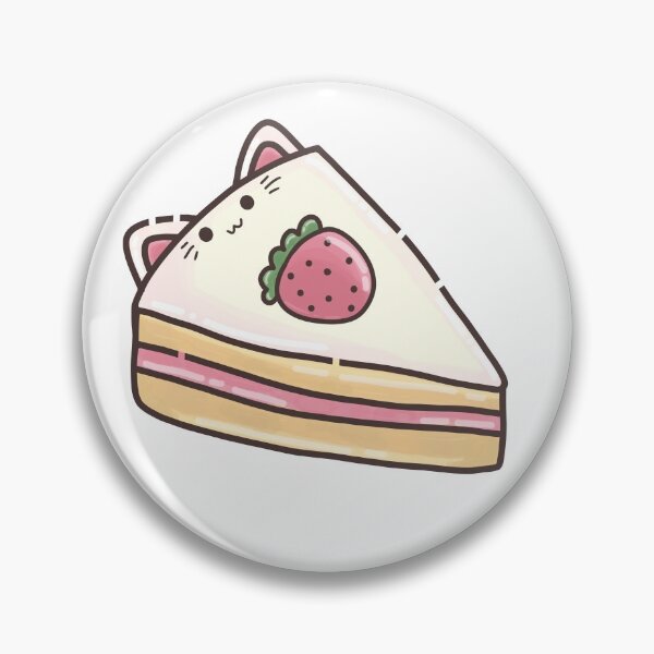 Item preview, Strawberry Shortcake with Pink Strawberry Topping Cat Foodie designed and sold by akaimochi.