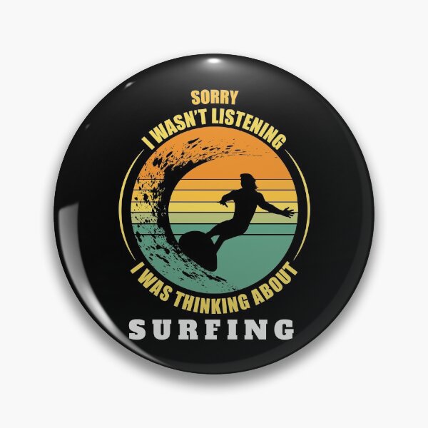 Item preview, Surfing Vintage Sunset Silhouette, I was thinking about Surfing, Surfer Gift  designed and sold by OdmiDesign.