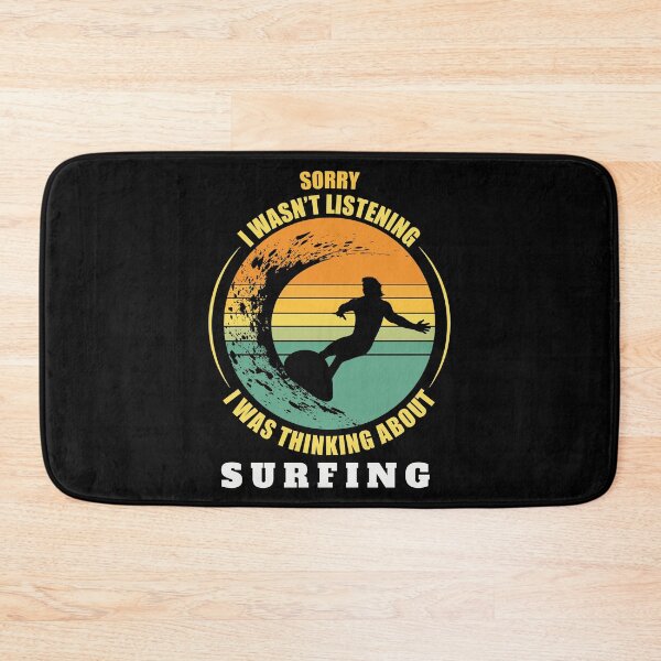 Item preview, Surfing Vintage Sunset Silhouette, I was thinking about Surfing, Surfer Gift designed and sold by OdmiDesign.