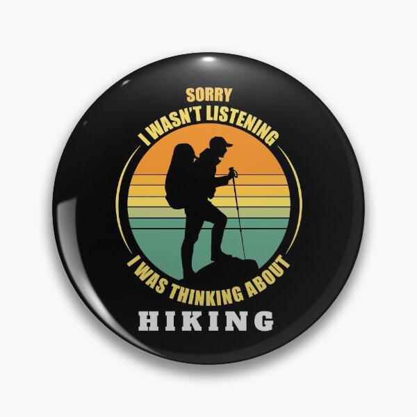 Item preview, Hiking Vintage Sunset Silhouette, I was thinking about Hiking, hiker gift designed and sold by OdmiDesign.